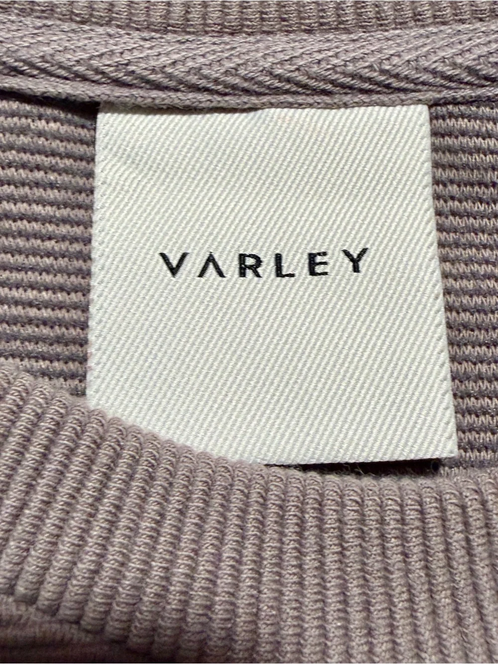 NWOT Varley Manning Ottoman Ribbed Side Zip Sweatshirt Taupe womens Sz Medium